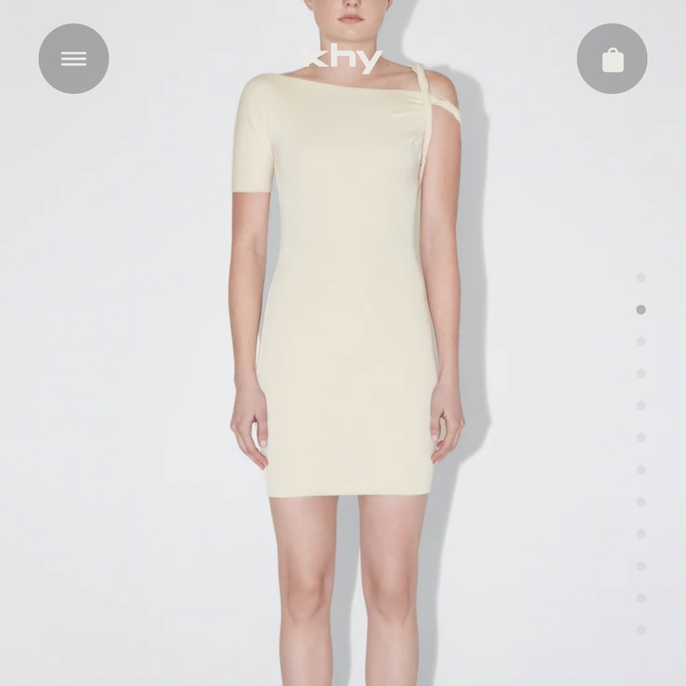 Sueded Stretch Twist Mini Dress - XS